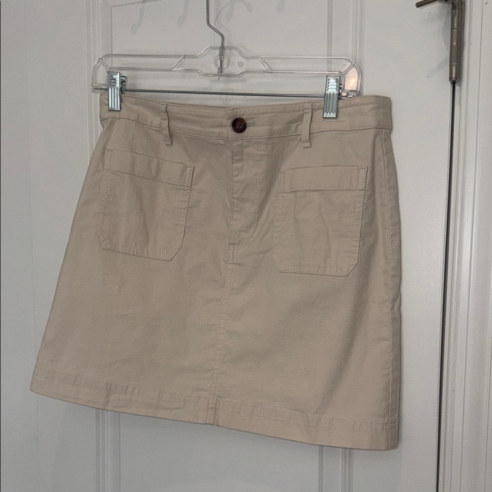 J. Crew Factory Lizzie Patch Pocket Tan Mini Skirt 6 - Picture 2 of 6